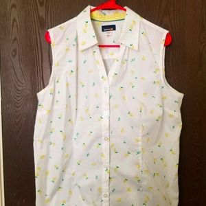 [XL] Lemon Sleeveless Button Up